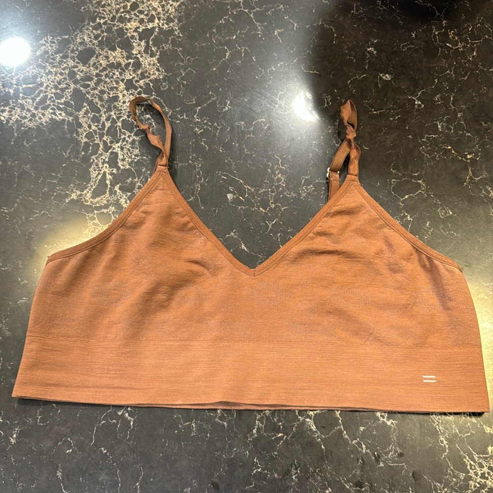 Branwyn Merino Wool Bralette size L in Dark Nude